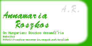 annamaria roszkos business card